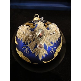 Ornate Eagle on Colbalt Ornament