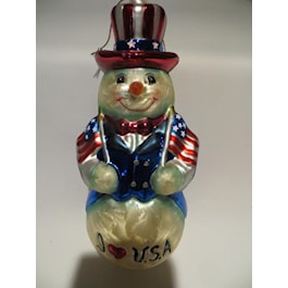 I Love the USA Snowman, large