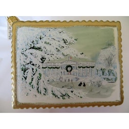 The White House in Winter Postcard Ornt