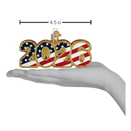 USA 2026 Stars &amp; Stripes Glass Ornament