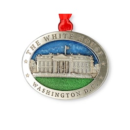 White House Pewter Oval Ornament