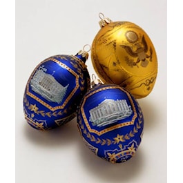 Blue and Gold Egg Ornaments