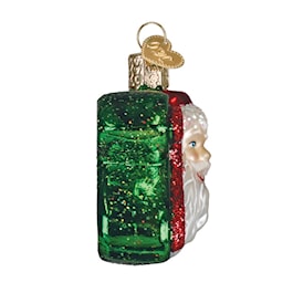 Close-up of Santa's hand-painted face on the 2026 Old World Christmas ornament