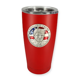 Trump with American Flag Thermal Travel Mug