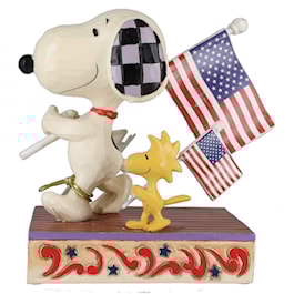 Snoopy Patriotic Glory March with Flags Figurine by Jim Shore