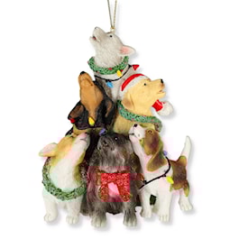 Holiday Howling Dogs Ornament