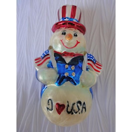 I Love the USA Snowman, large