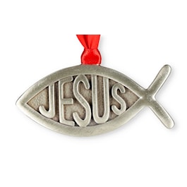 Jesus Fish Pewter Ornament