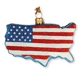 Red, White, and Blue USA Shaped Country Ornament
