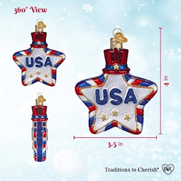 USA Star Glass Ornament