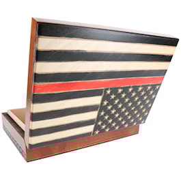 Flag Wood Box with Red Stripe