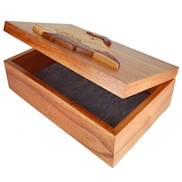 American Eagle and Feather Intarsia Wood Box