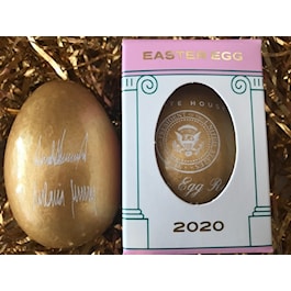 2020 Official White House Wooden Easter Egg - Gold