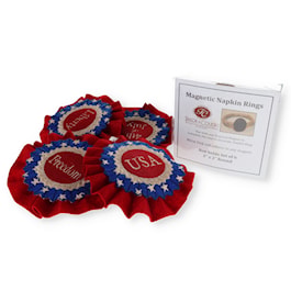 Patriotic Napkin Rings Set of 4