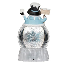 Glitterdome Lighted Swirl Snowman with Rotating Snowflake