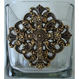 Votive with Cross Emblem-Candle Holder