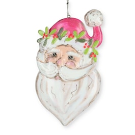 Pink Santa Ornament