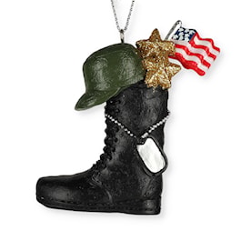 Black Military Boot Ornament