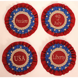 Patriotic Napkin Rings Set of 4