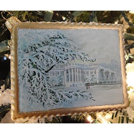 The White House in Winter Postcard Ornt