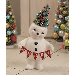 Merry Snowman with Christmas Tree