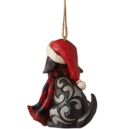 Doggie Wears Plaid Scarf Ornament