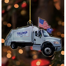 Trump  Make America Great Again 2024 Garbage Truck Ornament