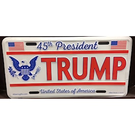 Donald Trump 45th President License Plate
