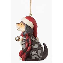 Doggie Wears Plaid Scarf Ornament