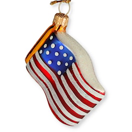 US Flag Glassblown Ornament