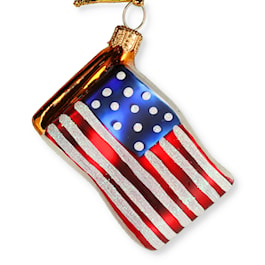 US Flag Glassblown Ornament