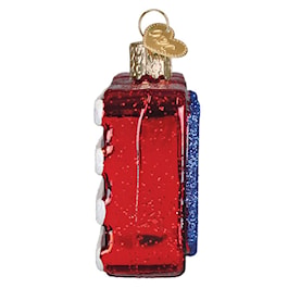 USA Lettering &amp; Flag Glass Ornament