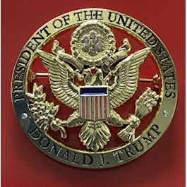 Trump Presidential Seal Enamel Pin with Crystals