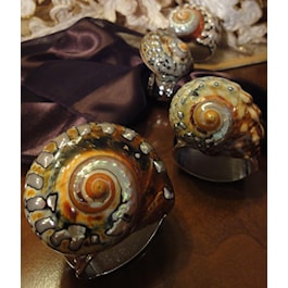 Shell Napkin Ring Holders, Set of 4