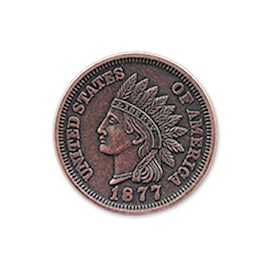 1877 Indian Head Jumbo Penny