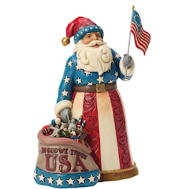 Patriotic Santa with Flag Figurine by Jim Shore
