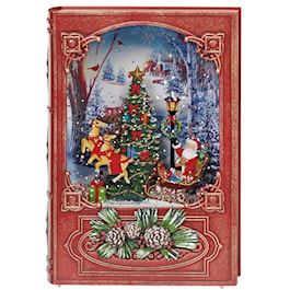 Lighted Swirl Book with Santa Table Decor