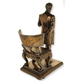 Abraham Lincoln Standing Near Chair with Eagle Figurine