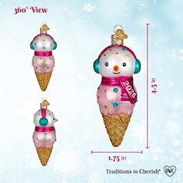 2026 Snowman Glass Ornament