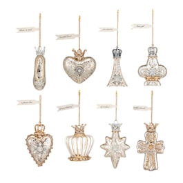 Sparkle &amp; Joy Blown Glass Mini Ornaments Set of 8