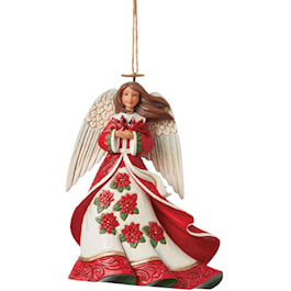 Red Angel with Cardinals Ornament