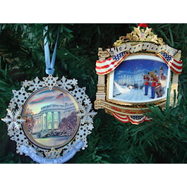 Set of 2010 and 2009 Official White House Ornaments