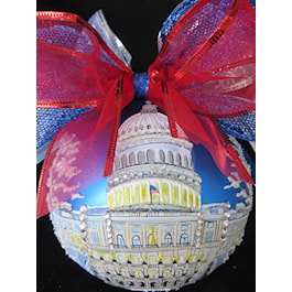 Jeweled 6" Capitol Ball Ornament