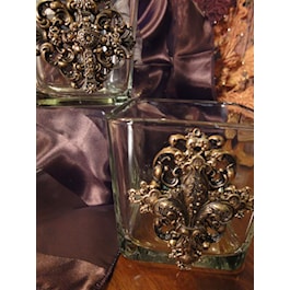 Votive with Cross Emblem-Candle Holder