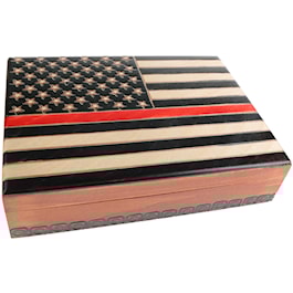 Flag Wood Box with Red Stripe