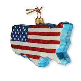 Red, White, and Blue USA Shaped Country Ornament