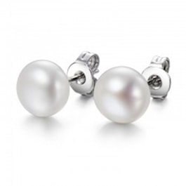 Black and White Freshwater Pearl Earrings, 2 Sets