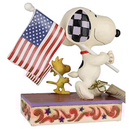 Snoopy Patriotic Glory March with Flags Figurine by Jim Shore