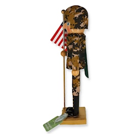 Army Nutcracker with Flag