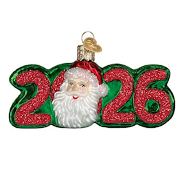 2026 Santa dated glass ornament by Old World Christmas, alternate angle